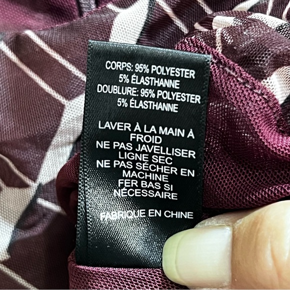 ASTR The Label Long Sleeve Demi Top Women’s Size Large Wine-Pink Geo Ruched - Picture 14 of 15